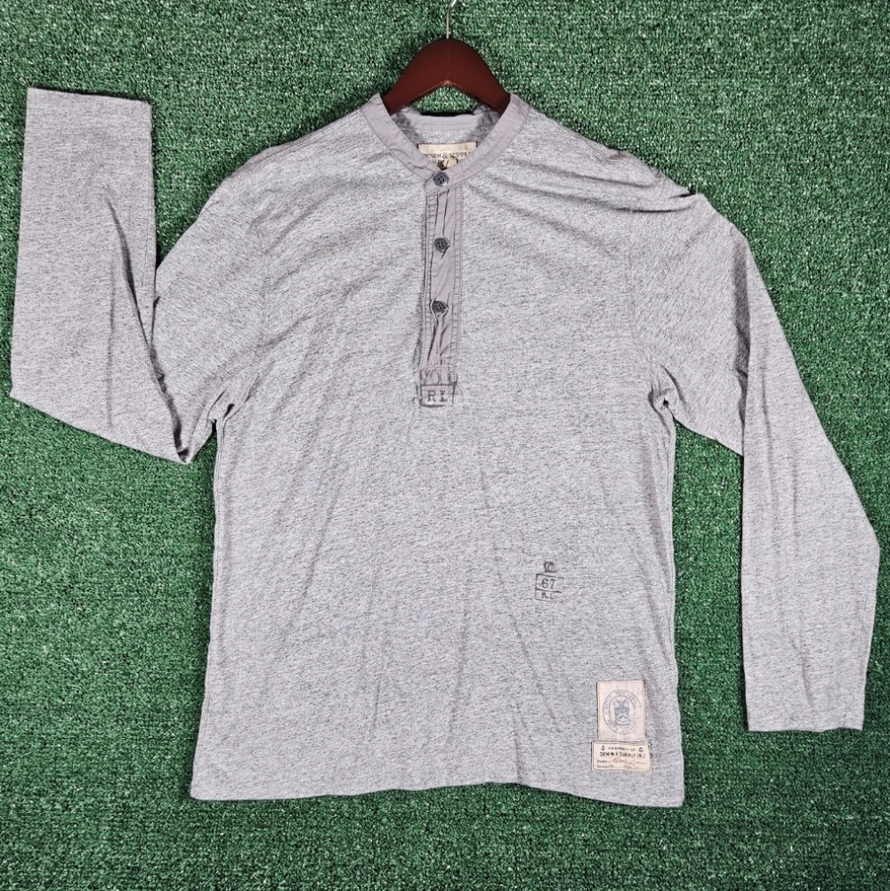Ralph Lauren Denim & Supply Henley Shirt / Mens Size Large / Colorway - Gray